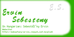 ervin sebesteny business card